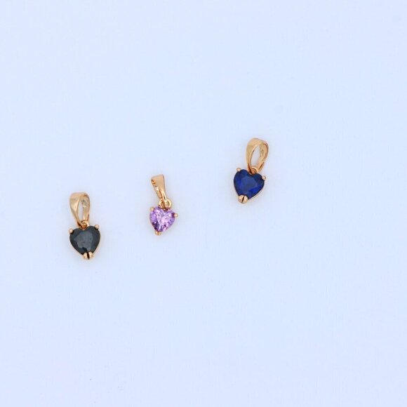 "Heart-Shaped Dark Blue Pendant with Rose Gold Finish, XPPT1321 - Picture 10 of 13